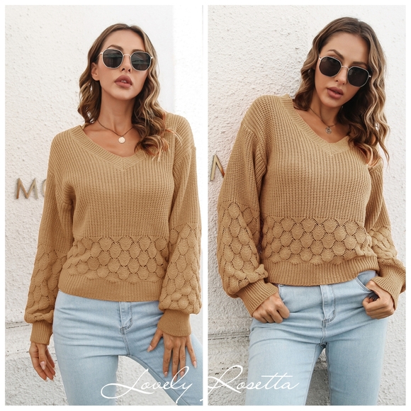 Classic Red V-Neck Long Sleeve Sweater - Picture 6 of 7